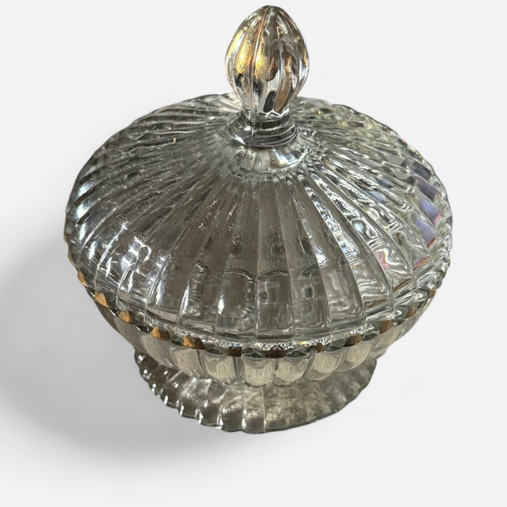 Elegant Glass Candy Dish with Lid